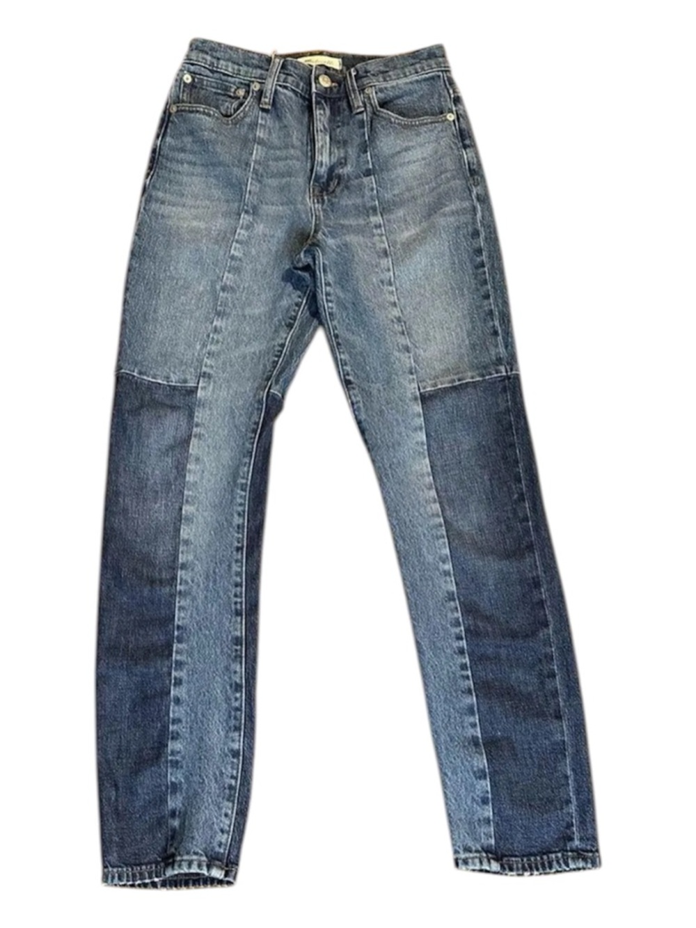 Madewell Cruiser Straight Crop Jeans: 2-Tone Edition-Patchwork Retro 70s Jeans